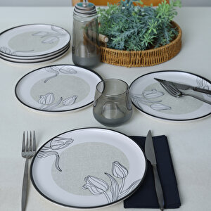 Shade Flowers Nordic Pasta Tabağı 22 Cm 6 Adet 21848