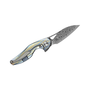 Bestech The Reticulan Bt1810l Titanyum Sap Damascus Mini Çakı ( Şam Çeliği )