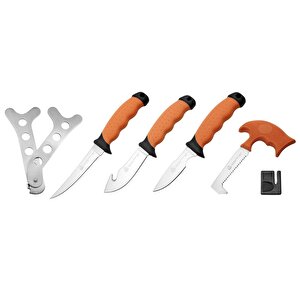 6 Piece Packable Game Processing Bıçak Set With Butchers Apron