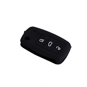 Vw Bora Uyumlu Silikon Anahtar Kabı Siyah Anahtar Kılıfı Siyah