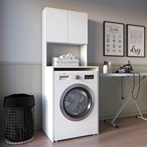 Teta Home Çamaşır Makinesi Dolabı + Kapaklı Kiler Dolabı