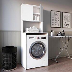 Teta Home Çamaşır Makinesi Dolabı + Kapaklı Kiler Dolabı