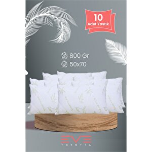 Eve 10 Adet Bamboo Kılıflı Silikon Elyaf Yastık 50cm X 70 Cm 800 Gr 50x70 cm