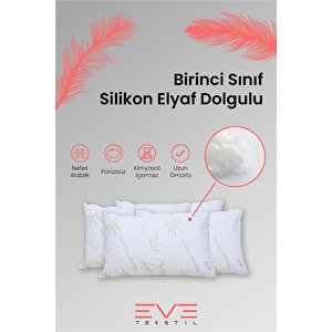 Eve 10 Adet Bamboo Kılıflı Silikon Elyaf Yastık 50cm X 70 Cm 800 Gr 50x70 cm
