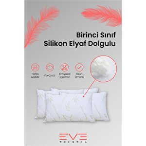 Eve 4 Adet Bamboo Kılıflı Silikon Elyaf Yastık 50cm X 70 Cm 800 Gr 50x70 cm