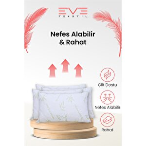 Eve 4 Adet Bamboo Kılıflı Silikon Elyaf Yastık 50cm X 70 Cm 800 Gr