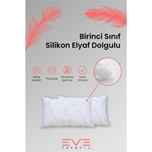 Eve 2 Adet Bamboo Kılıflı Silikon Elyaf Yastık 50cm X 70 Cm 800 Gr 50x70 cm