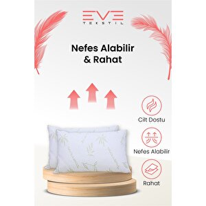 Eve 2 Adet Bamboo Kılıflı Silikon Elyaf Yastık 50cm X 70 Cm 800 Gr