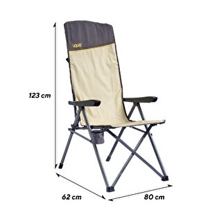 Uquip Justy Xl 3 Pozisyonlu Konforlu Katlanır Kamp Sandalyesi Boulder