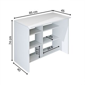 Mina Çalışma Masası , Çocuk Çalışma Masası, Ofis Masası, Bilgisayar Masası 85 Cm Beyaz