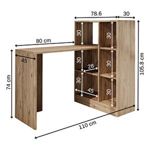 ROOMART Daisy Raflı Çalışma Masası , Çocuk Çalışma Masası, Ofis Çalışma Masası, Bilgisayar Masası Atlantik Çam