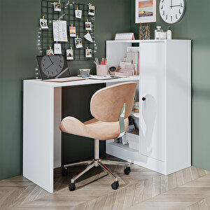 ROOMART Daisy Raflı Çalışma Masası , Çocuk Çalışma Masası, Ofis Çalışma Masası, Bilgisayar Masası