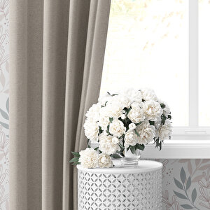 Etshome Krem Blackout Fon Perde Tek Kanat 100x260 cm