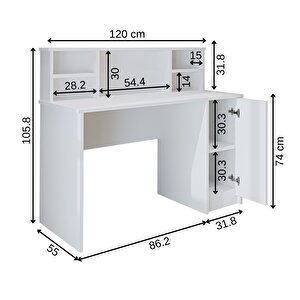 Paris Çalışma Masası , Çocuk Çalışma Masası, Ofis Masası, Bilgisayar Masası 120 Cm