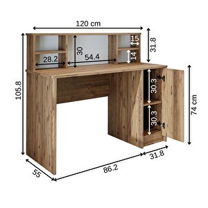 Paris Çalışma Masası , Çocuk Çalışma Masası, Ofis Masası, Bilgisayar Masası 120 Cm Atlantik Çam