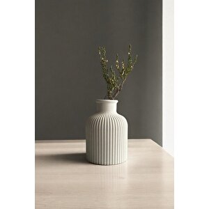 Dekoratif Pampas Vazosu 10 Cm | Beyaz |