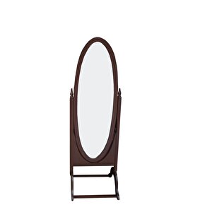 Ayna  Oval 17726 Ahşap Kayın Mdf Gövde Parlak Ceviz Lake Ayna Kutu Sevk El Yapım