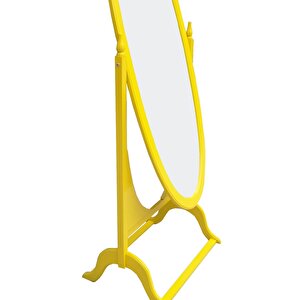 Ayna Oval 17969 Model Ahşap Kayın Ve Mdf Parlak Sari Lake Flotal Ayna El Yapım