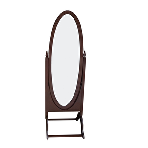 Ayna 17970 Oval Model Ahşap Kayın Ve Mdf Parlak Ceviz Lakeflotal Ayna El Yapım