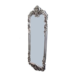 Ayna Boy Oval 17973 Polyester Döküm Oyma Model Parlak Gri̇ Eski̇tme Nature El Yapım