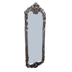 Ayna Boy Oval 17973 Polyester Döküm Oyma Model Parlak Gri̇ Eski̇tme Nature El Yapım