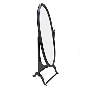 Ayna Boy 18069 Ahşap Oval Kayın-mdf Parlak Siyah Nature Dekoratif Ayna El Yapım