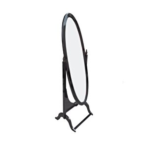 Ayna Boy 18069 Ahşap Oval Kayın-mdf Parlak Siyah Nature Dekoratif Ayna El Yapım