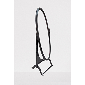 Ayna Boy 18069 Ahşap Oval Kayın-mdf Parlak Siyah Nature Dekoratif Ayna El Yapım