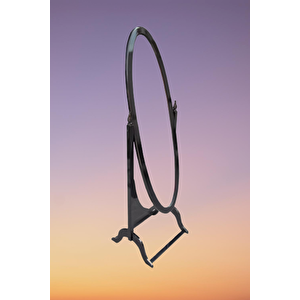 Ayna Boy 18069 Ahşap Oval Kayın-mdf Parlak Siyah Nature Dekoratif Ayna El Yapım