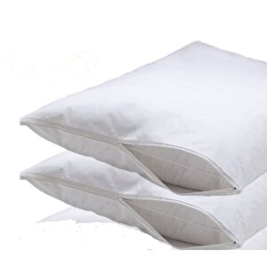 Maki Home 2 Adet Beyaz 50x70 Fermuarlı Sıvı Geçirmez Yastık Koruyucu Kılıf Alez