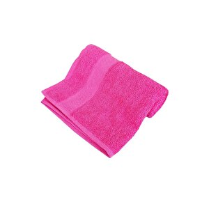 4 Lü El Yüz Havlu Seti 100 Pamuklu 50x90 Cm Simple Havlu Takımı Fuşya