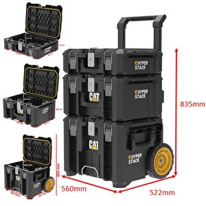 Da41005 Hyper Stack Ağır Hizmet Tipi 3’lü Tekerlekli Kilitli Takım Çantası Seti