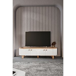 Vns Modüler Mebran Kapak Duru Tv Sehpası 180 Cm Perast Oval Tv Ünitesi