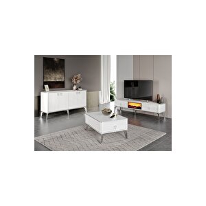 Smart Şömineli 3'lü Salon Set Takımı