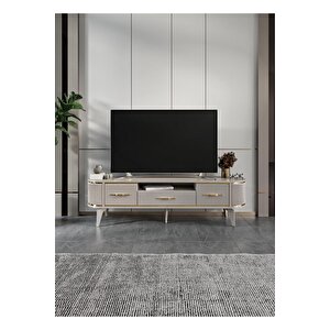 Vns Modüler Mebran Kapak Tv Sehpası 180 Cm Perast Oval Tv Ünitesi