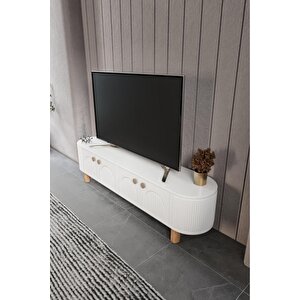 Modüler Mebran Kapak Duru Tv Sehpas180 Cm Perast Oval Tv Ünitesi