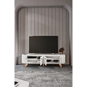 Modüler Mebran Kapak Duru Tv Sehpas180 Cm Perast Oval Tv Ünitesi