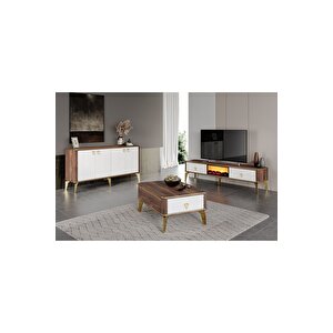 Smart Şömineli 3'lü Salon Set Takımı
