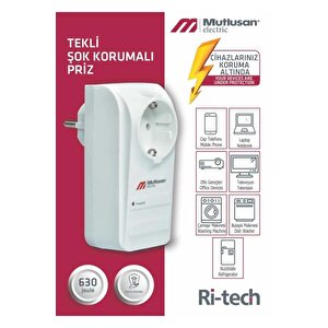 Tekli Şok Ve Akım Korumalı Fiş Priz