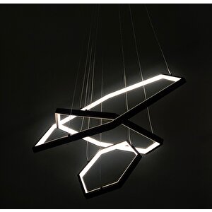 Lost Altıgen Triple Sarkıt Led Avize Ø70-50-30 Cm 85 Watt