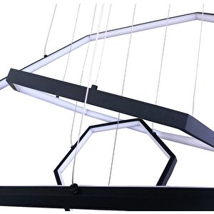 Lost Altıgen Triple Sarkıt Led Avize Ø70-50-30 Cm 85 Watt