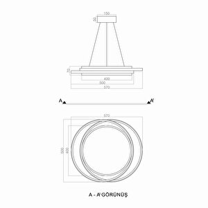 Birmingham Salto Sarkıt Led Avize 58*50cm 93 Watt
