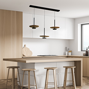 Led Avize Sarkıt Ahşaplı Avize 3*25 Cm