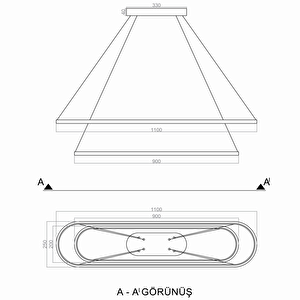 Arcuated Sarkıt Lamba 110*25cm