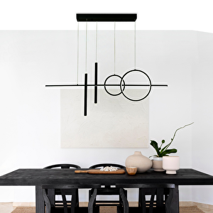 Cubiform Çemberli Sarkıt Led Avize 120 Cm