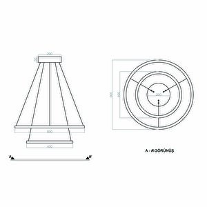 Sarkıt Led Avize Pot II 60 Cm