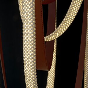 Leather Light Yüksek Tavan Sarkıt Led Deri Avize 165 Cm 127 Watt Kumandalı