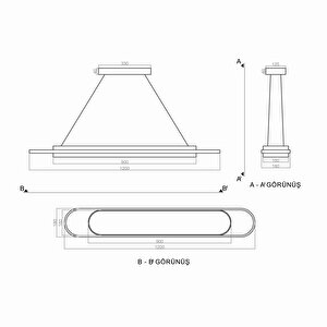 Solid Sarkıt Led Avize 120*18cm 126 Watt