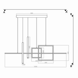 Cubiform Sarkıt Led Avize 120 Cm 60 Watt