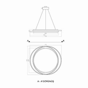 Birmingham Salto Plafonyer Sarkıt Led Avize 78*70cm 140 Watt